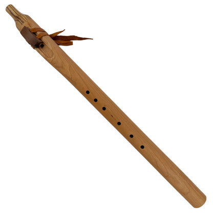 Native American Flute in Low C Minor by Nash Tavewa, Cherry with Zebrawood Mouthpiece 