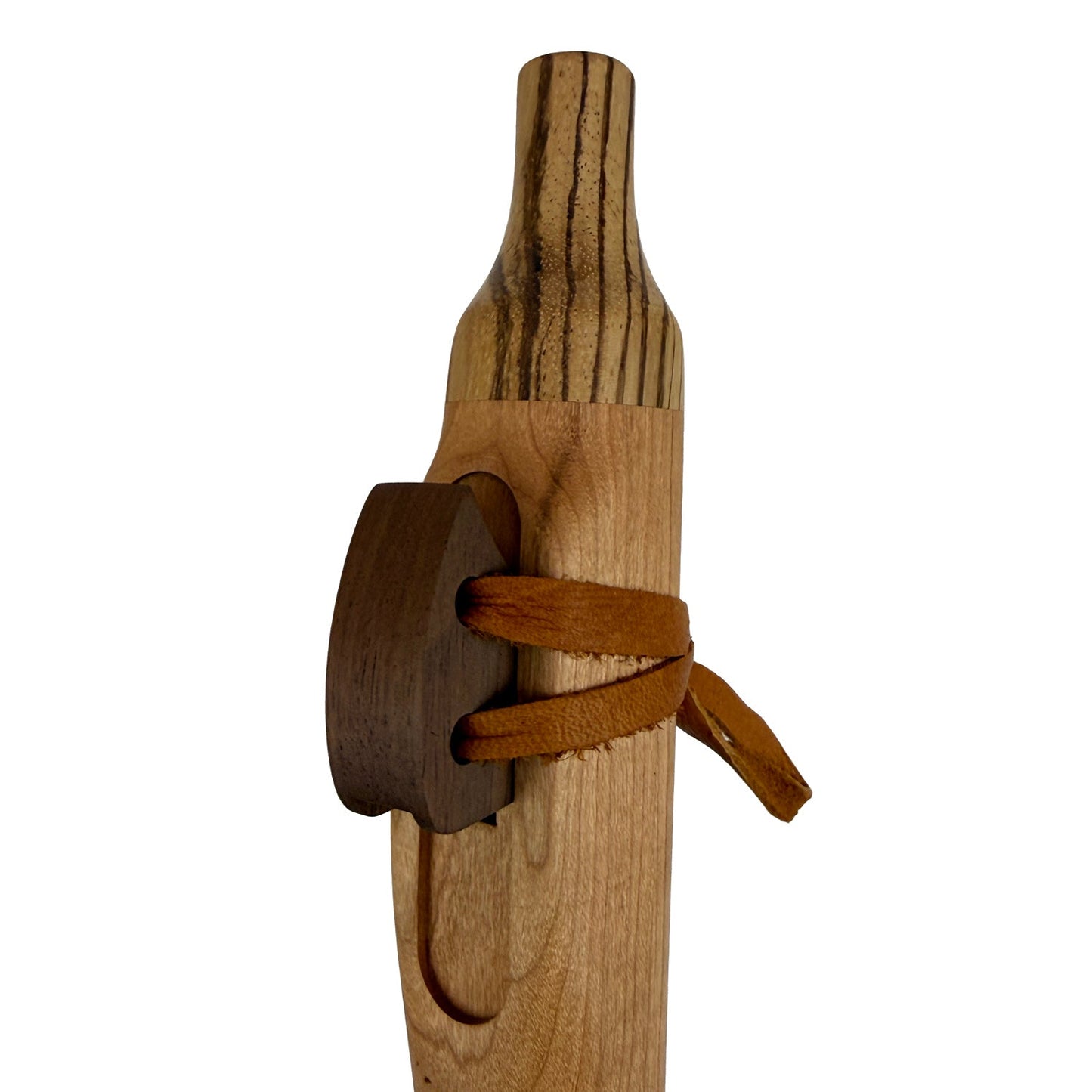 Native American Flute in Low C Minor by Nash Tavewa, Cherry with Zebrawood Mouthpiece 