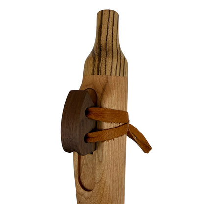 Native American Flute in Low C Minor by Nash Tavewa, Cherry with Zebrawood Mouthpiece 