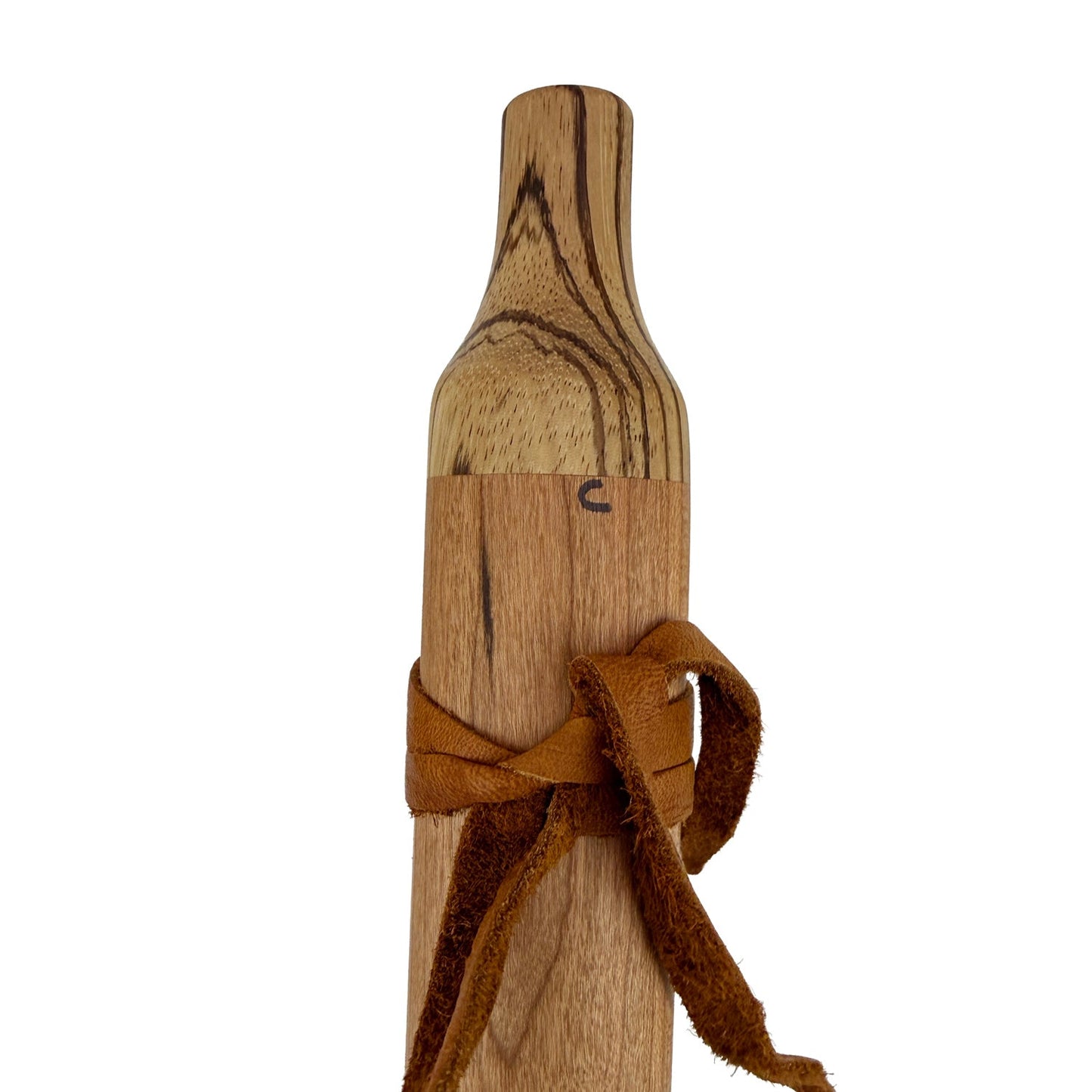 Native American Flute in Low C Minor by Nash Tavewa, Cherry with Zebrawood Mouthpiece 