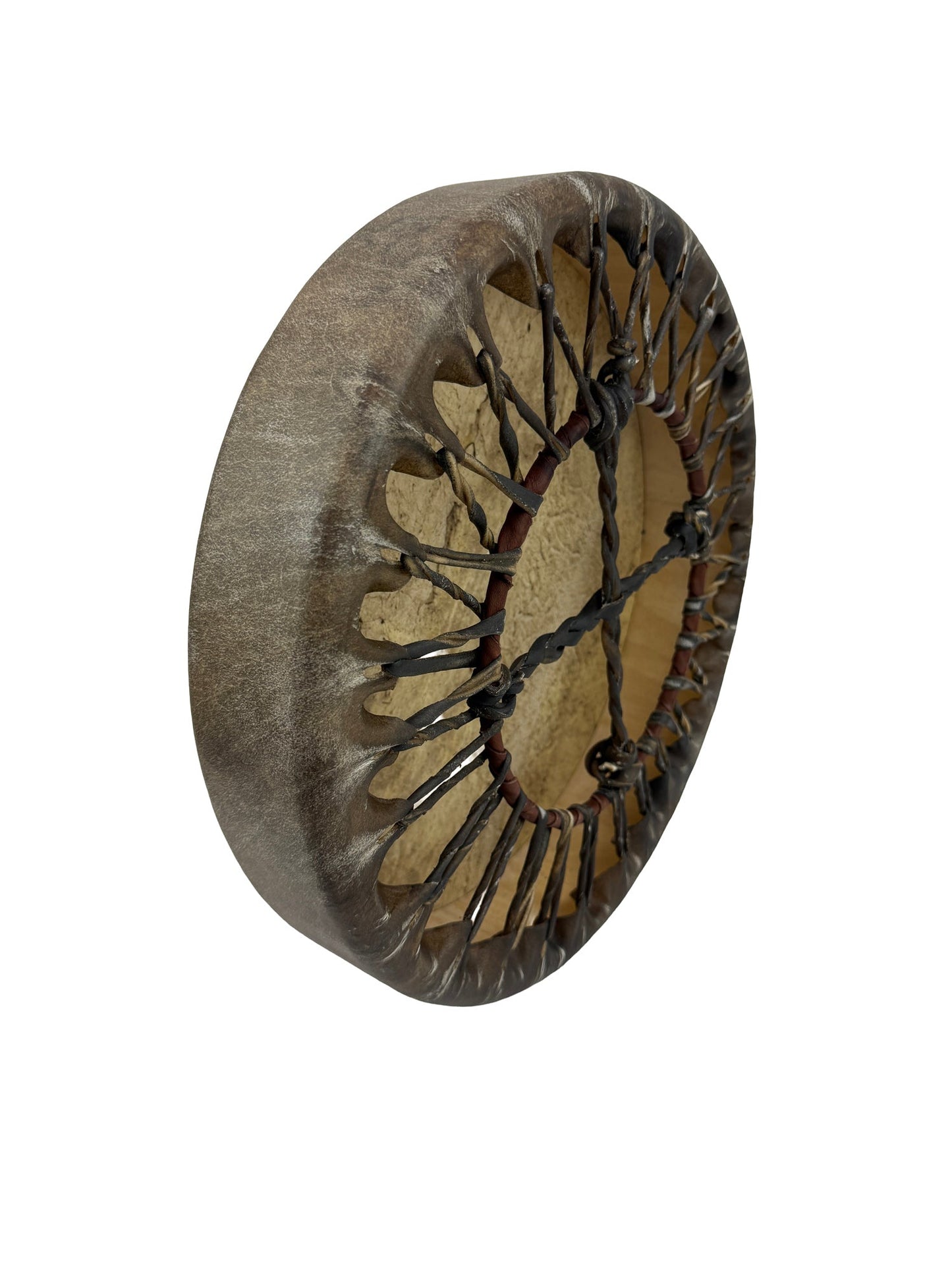 Bison Hide Hand Drum, Single-Sided, 15-inch, with Beater, by Nash Tavewa 