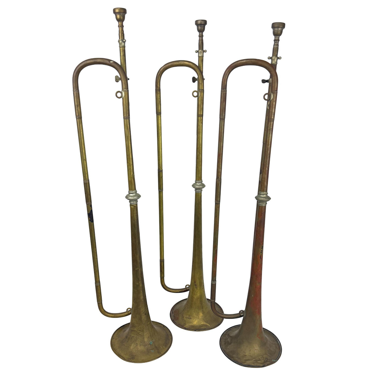 Set of 3 Antique German Fanfare Horns