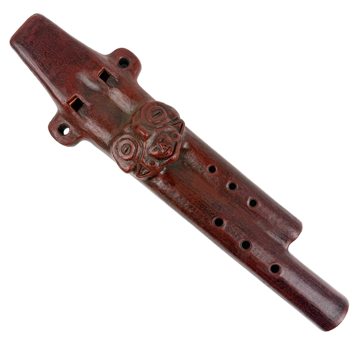 Native American Teotihuacan Harmony Clay Flute in G and D,  by Nash Tavewa 