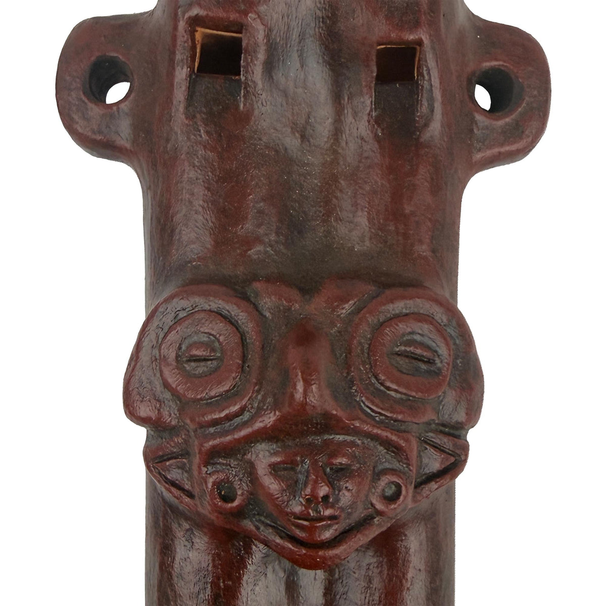 Native American Teotihuacan Harmony Clay Flute in G and D,  by Nash Tavewa 