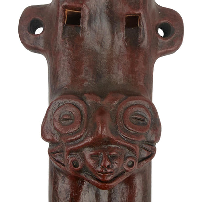 Native American Teotihuacan Harmony Clay Flute in G and D,  by Nash Tavewa 
