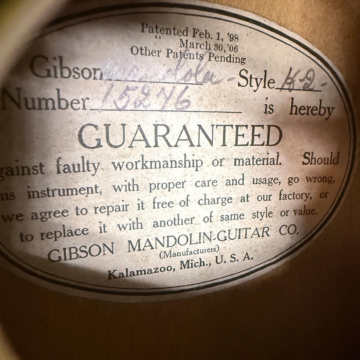 Gibson H2 Mandola, c. 1913 