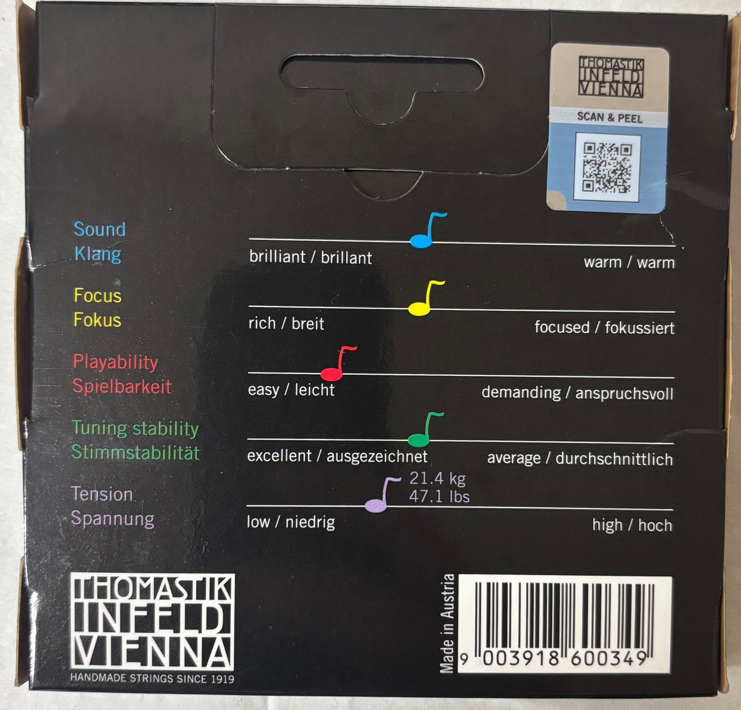 Dominant 135 Medium Synthetic Core, 4/4 size Violin String Set