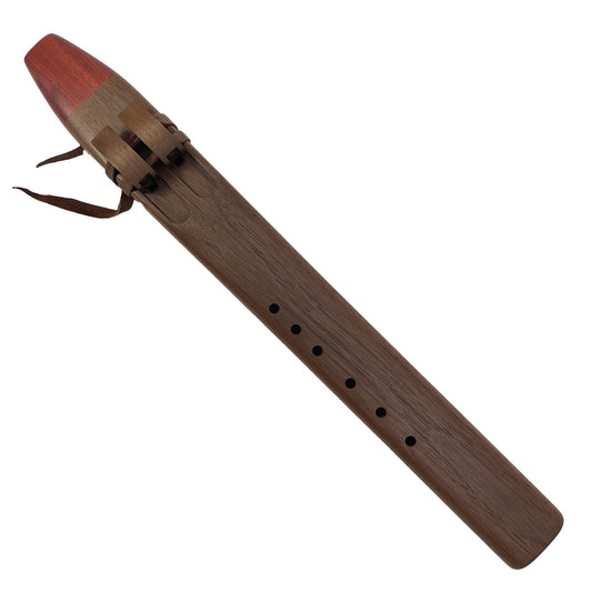 Native American Drone Flute in G minor by Nash Tavewa, Black Walnut with Padauk Mouthpiece