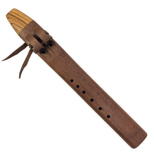 Native American Drone Flute in G minor by Nash Tavewa, Black Walnut