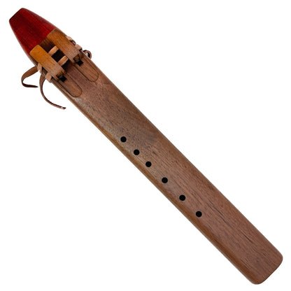 Native American Drone Flute in E minor by Nash Tavewa, Black Walnut with Padauk Mouthpiece