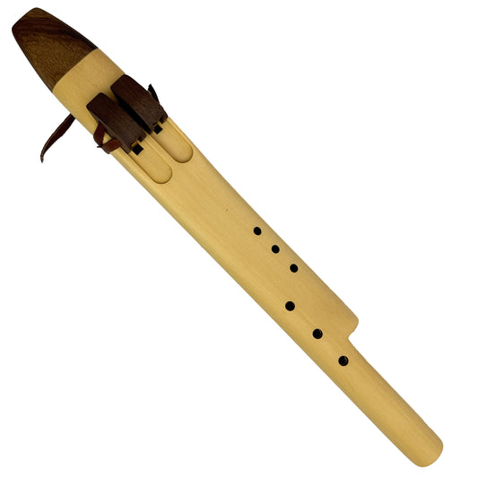 Native American Harmony Double Flute in G minor and D minor by Nash Tavewa, Yellow Cedar with Acacia Mouthpiece