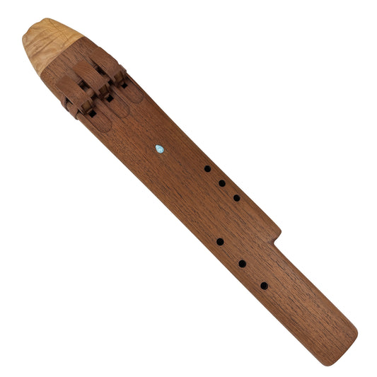 Native American Harmony Triple Flute in C and F by Nash Tavewa, Black Walnut with Quilted Maple Mouthpiece