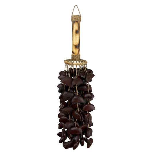 Entada Seed Shaker with Bamboo Handle, with One Ring