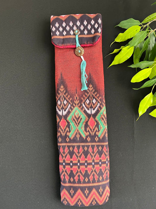 Little Fish Cotton Flute Bag - Red Spirit - Suitable for Medium Flute Flute Bags Little Fish Artwork   