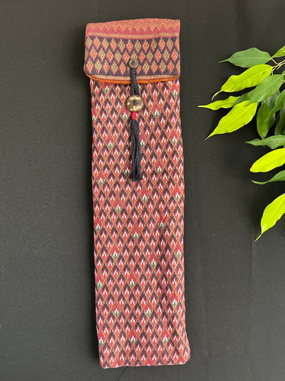 Little Fish Cotton Flute Bag - Red Jewel - Suitable for Medium Flute Flute Bags Little Fish Artwork   