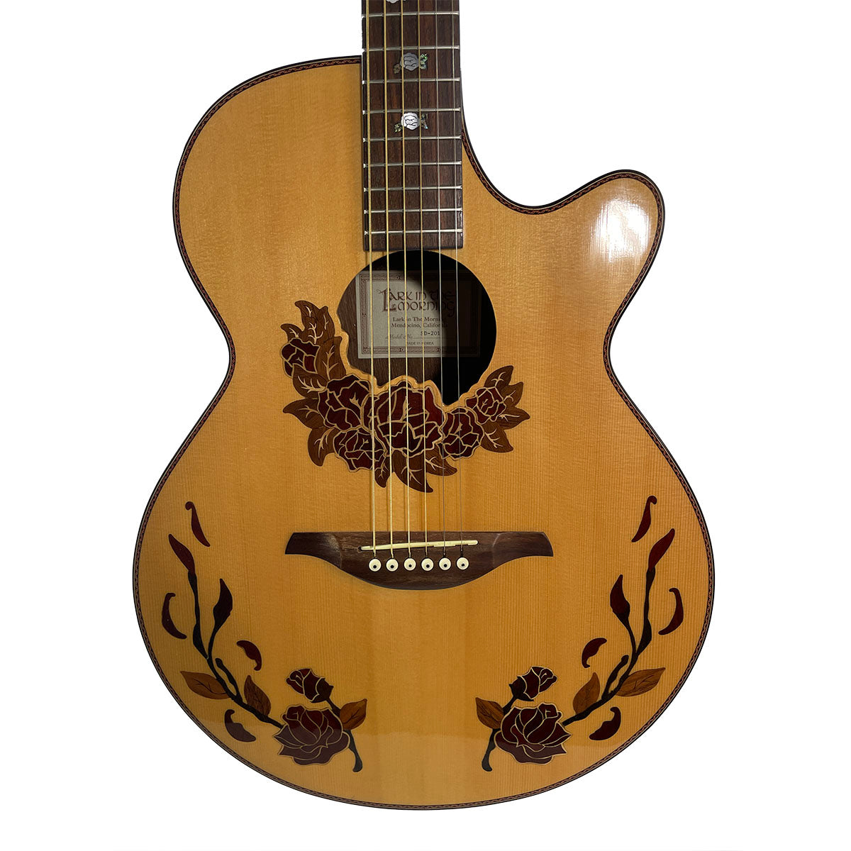 Lark in the Morning Cutaway Guitar with Inlays, Shopworn Acoustic Guitar Lark in the Morning   