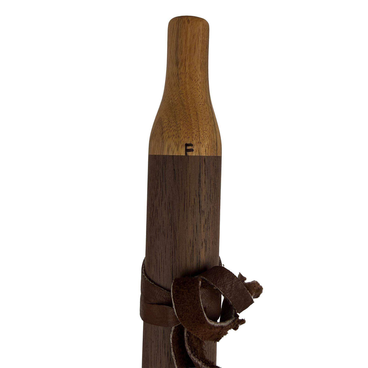 Native American Flute in F Minor by Nash Tavewa, Peruvian Black Walnut with Zebrawood Mouthpiece 