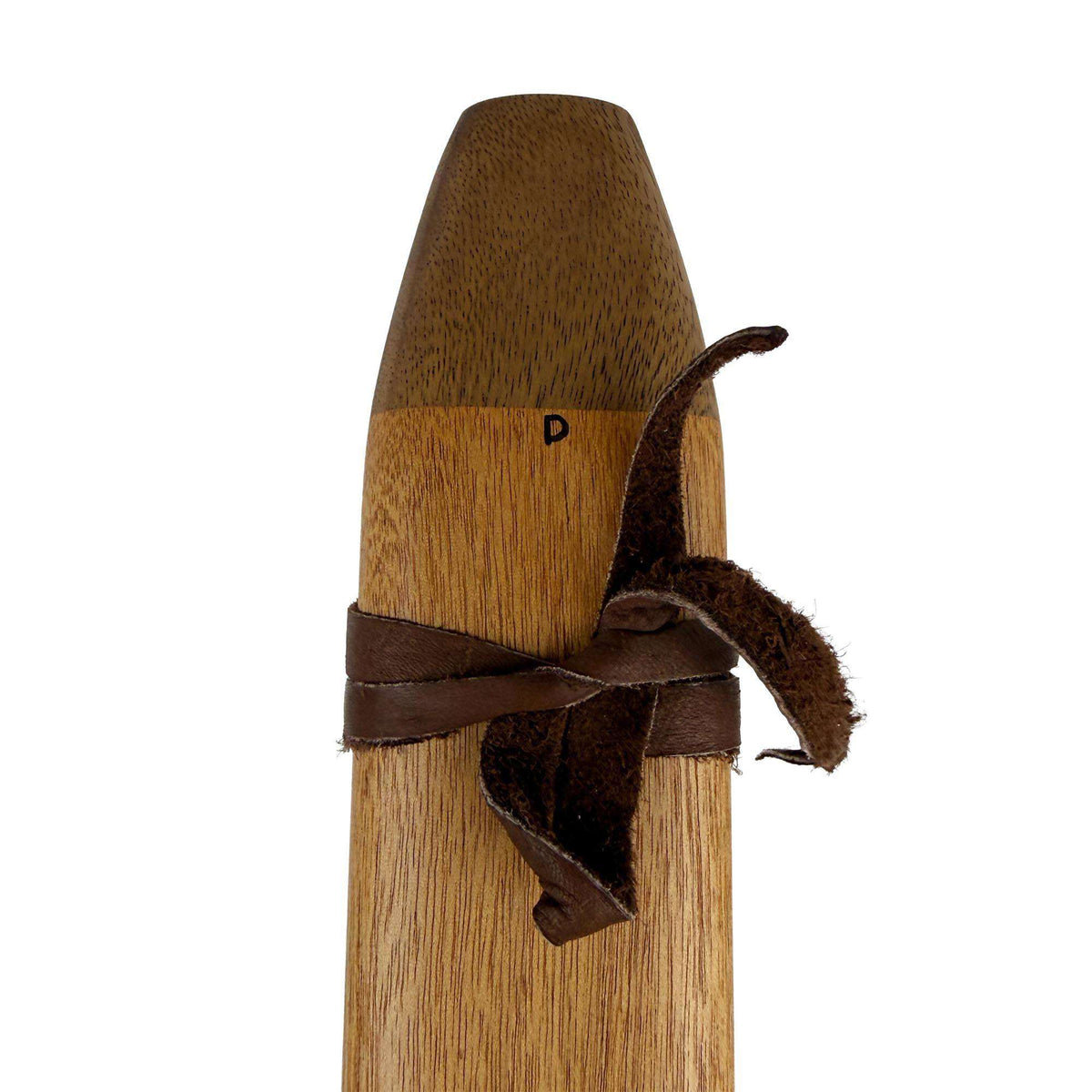Native American Drone Flute in D minor by Nash Tavewa, Mahogany with Acacia Mouthpiece 