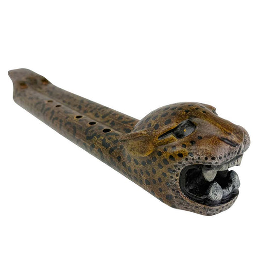 Native American Jaguar Double Flute in G # Minor (440 Hz) by Nash Tavewa, Ceramic 