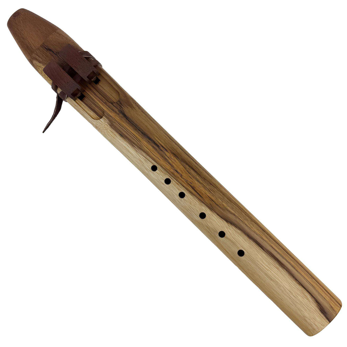 Native American Drone Flute in F minor by Nash Tavewa, Teak with Acacia Mouthpiece 