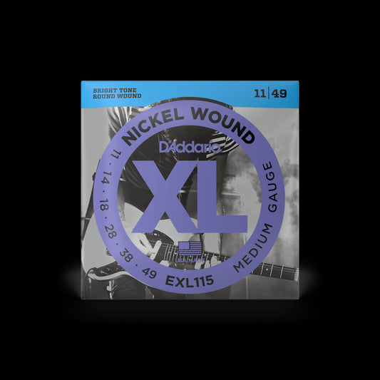 D'Addario Medium Electric Guitar Strings, 11-49, EXL115