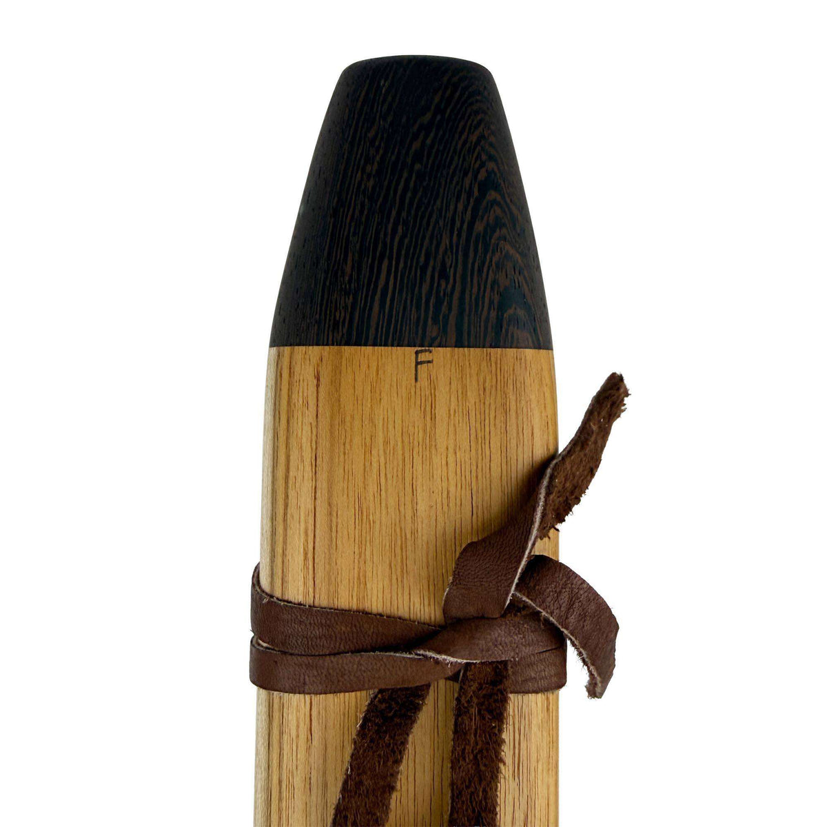 Native American Drone Flute in F minor by Nash Tavewa, Teak with Wenge Mouthpiece 