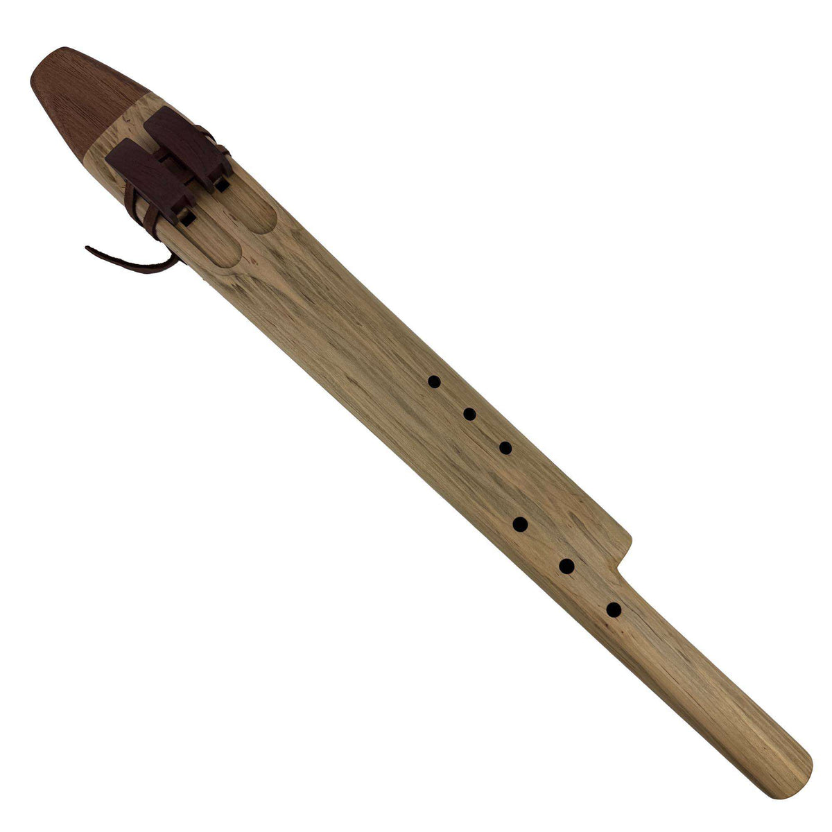 Native American Harmony Double Flute in D minor and A minor by Nash Tavewa, Maple with Acacia Mouthpiece 