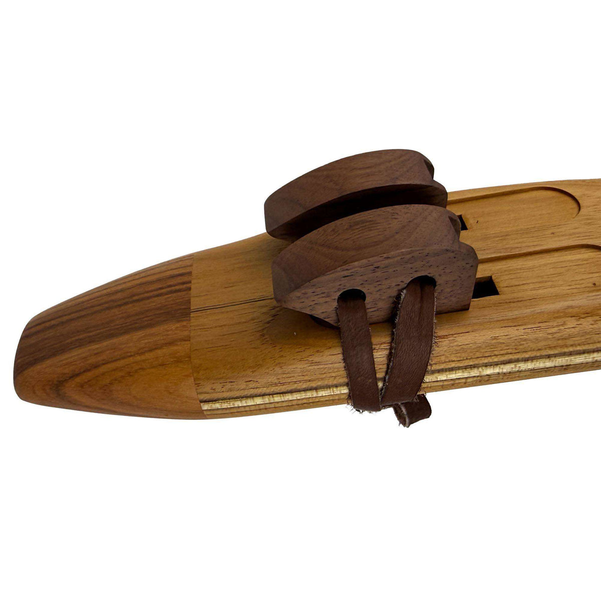 Native American Drone Flute in G minor by Nash Tavewa, Teak with Zebrawood Mouthpiece 