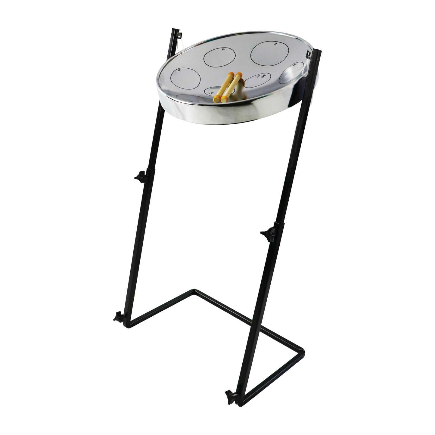 Panyard Jumbie Jam Steel Drum Ready-to-Play Kit with Metal Z-Floor Stand (G Diatonic) Steel Drums Panyard Chrome Pan  