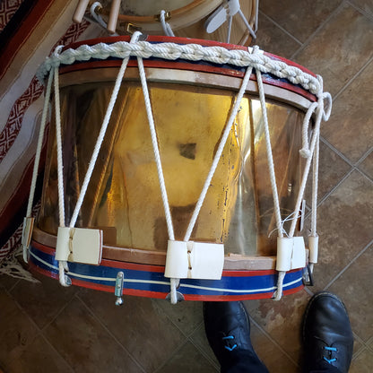 Rope Tension Side Drum, 20" Brass Shell Stick Drums Lark in the Morning   