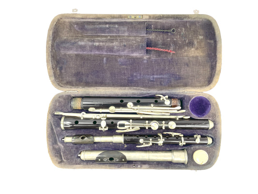 Melodia German Flute and Piccolo set and case, metal head joint, year unknown. Flutes Lark in the Morning   