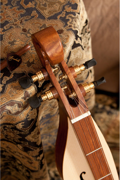 Roosebeck Cutaway Mountain Dulcimer, 4-String, Upper Bout F-holes, Scrolled Pegbox Dulcimers Roosebeck   