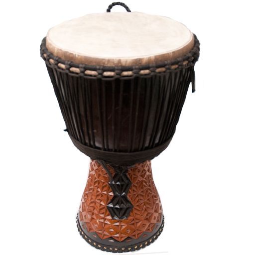 Djembe Drum, Professional, 13 inch head x 24.25 inches tall, Carved bottom Djembes & Ashikos Lark in the Morning   