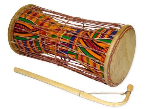 Kente Cloth Talking Drum 10" Talking drums Lark in the Morning   