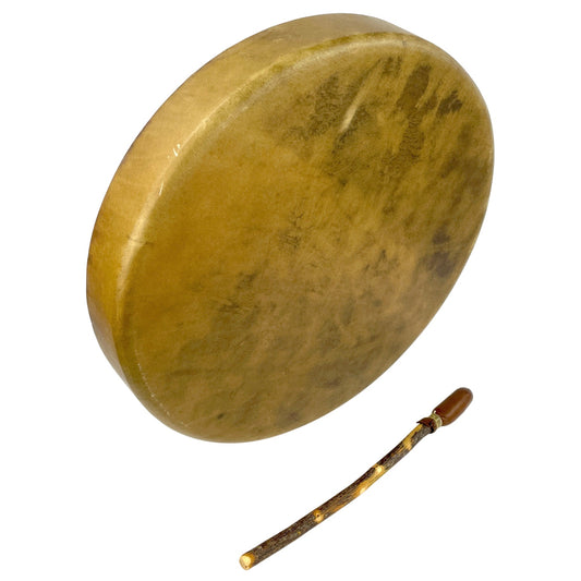 Elk Rawhide Hand Drum, Single-Sided, 14-inch, with Beater, by Nash Tavewa Native American Drums Nash Tavewa   