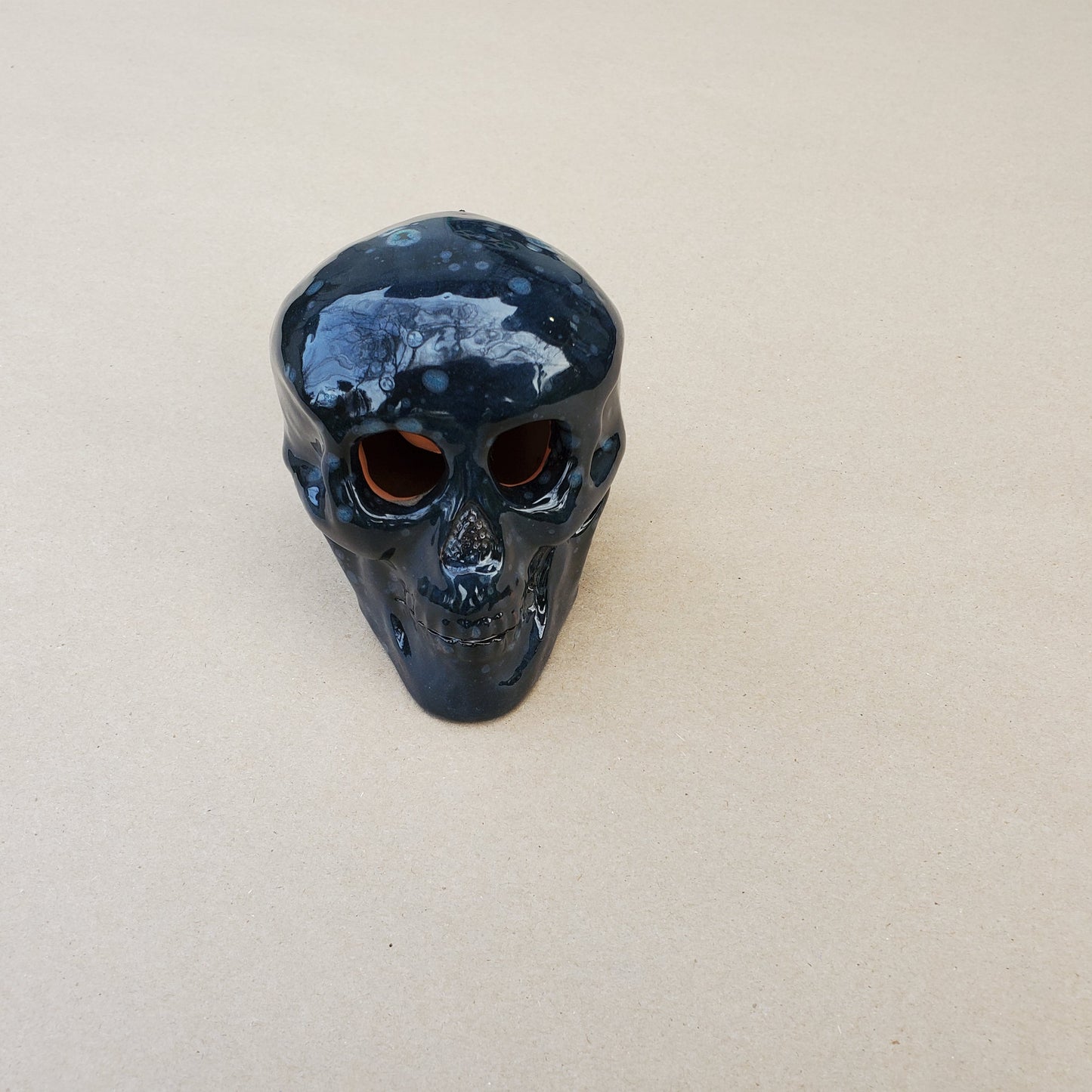 Aztec Death Whistle (Midnight Blue) by Nash Tavewa Native American Flutes Nash Tavewa   