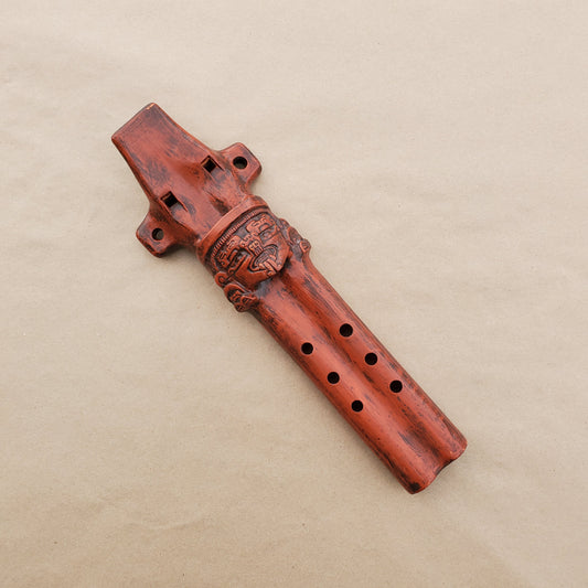 Native American Wet-tuned Harmonic Clay Flute (Large) in B, by Nash Tavewa Native American Flutes Nash Tavewa   