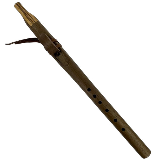 Native American Flute in A Minor by Nash Tavewa, Peruvian Black Walnut with Zebrawood Mouthpiece Native American Flutes Nash Tavewa