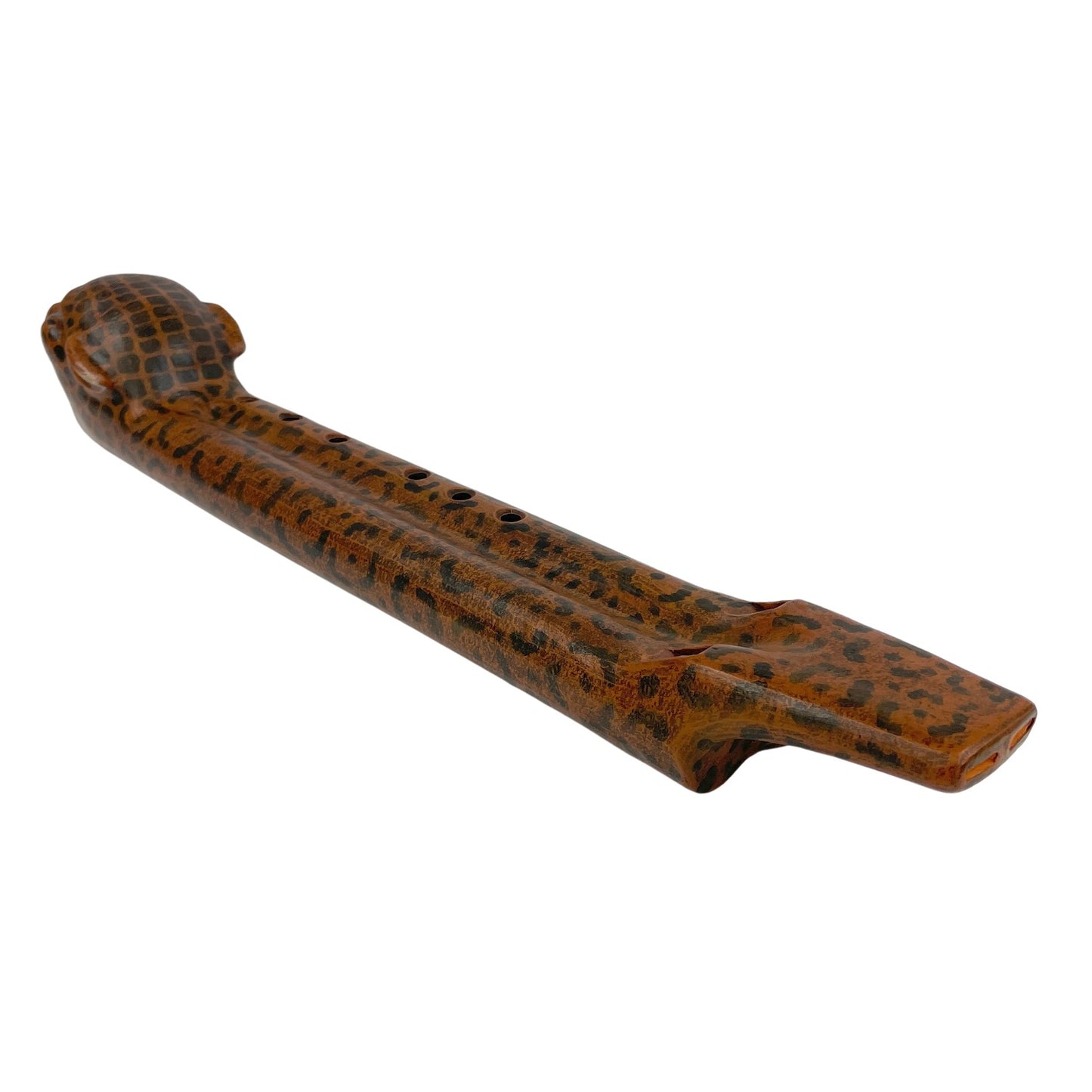 Native American Jaguar Double Flute in F# Minor (432 Hz) by Nash Tavewa, Ceramic Native American Flutes Nash Tavewa   