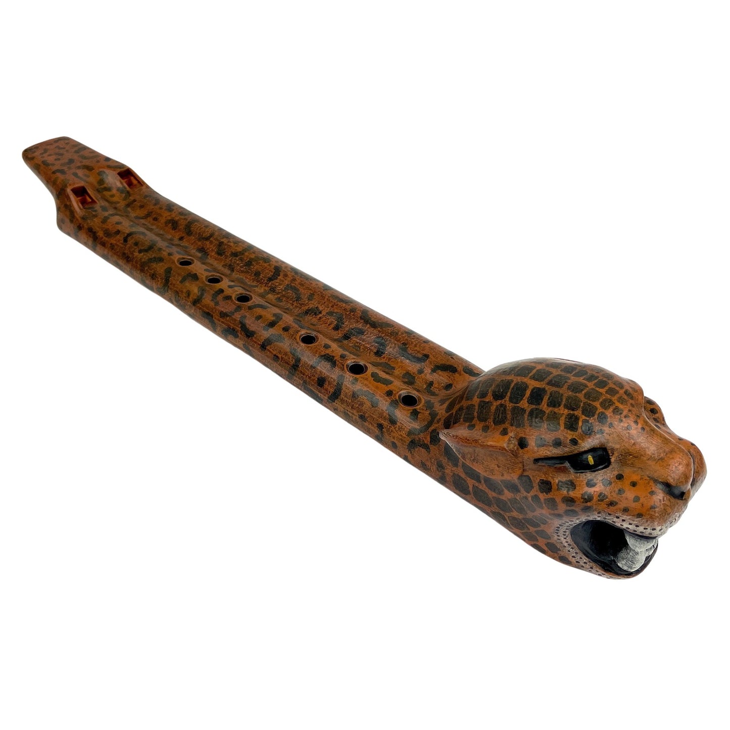 Native American Jaguar Double Flute in F# Minor (432 Hz) by Nash Tavewa, Ceramic Native American Flutes Nash Tavewa   