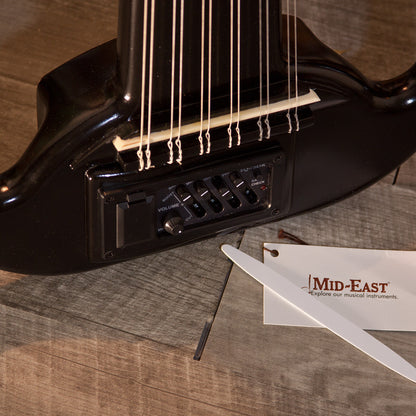 Mid-East Arabic Electric Frame Oud with Pegs - Lacewood - Black Ouds Mid-East   