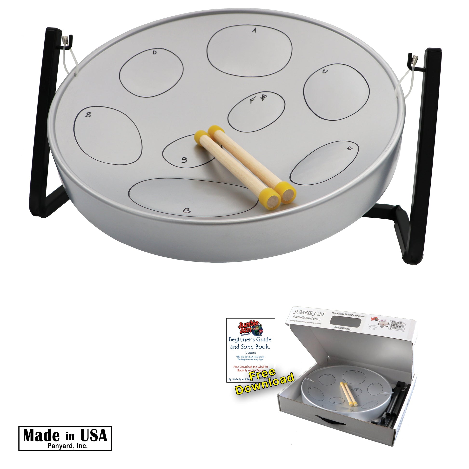 Panyard Jumbie Jam Steel Drum Ready-to-Play Kit with Table Top Stand ...