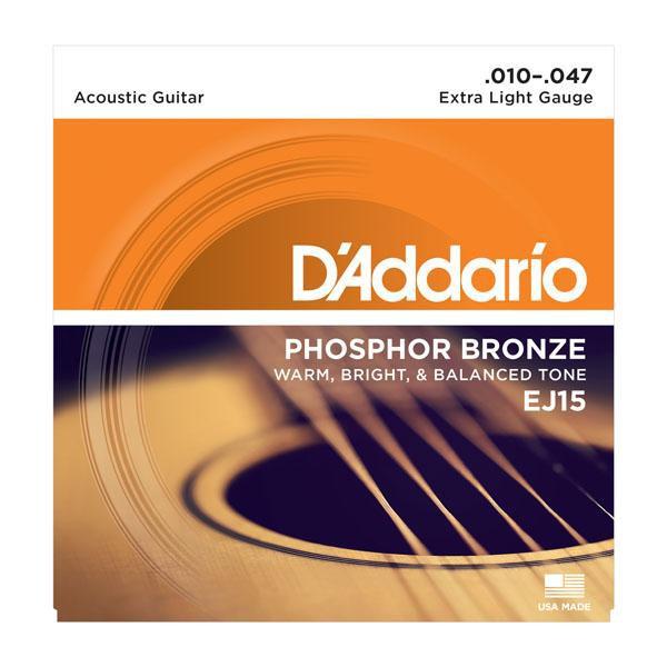 D'Addario Acoustic Guitar EX Light Phosphor Bronze Strings EJ15 Accessories_Strings D'Addario   