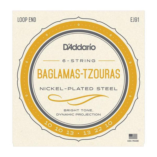 D'Addario Baglamas-Tzouras Nickel Strings EJ91 Accessories_Strings D'Addario   