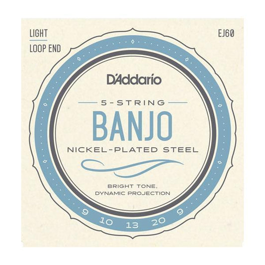 D'Addario 5-String Banjo Light Nickel Wound Strings EJ60 Accessories_Strings D'Addario   
