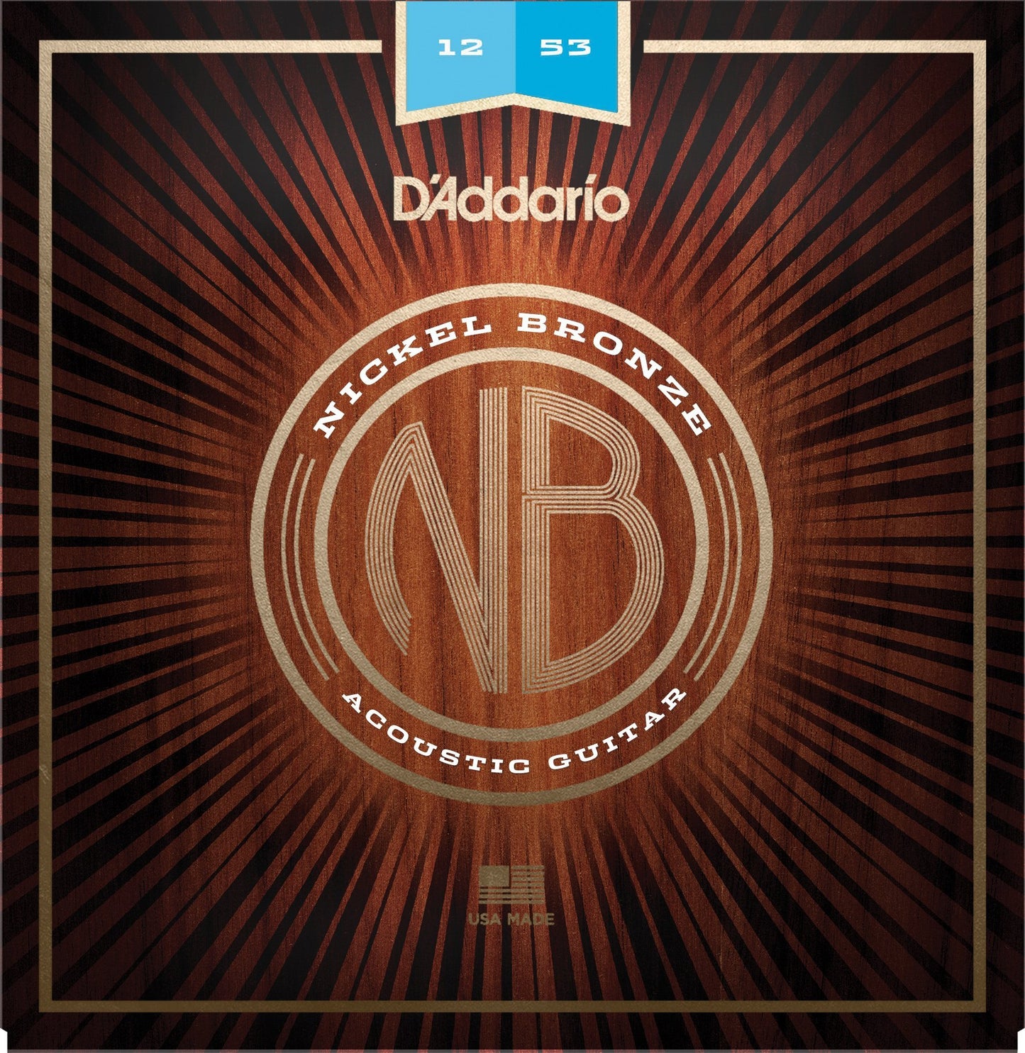 D'Addario NB1253 Nickel Bronze Acoustic Guitar Strings, Light, 12-53 Accessories_Strings D'Addario   