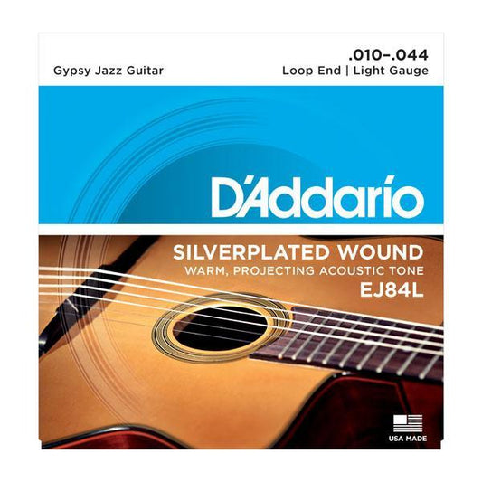 D'Addario Gypsy Jazz Guitar Light Silver Loop Strings EJ84L Accessories_Strings D'Addario   