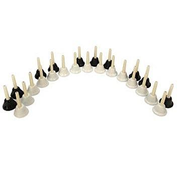 25-Note Black and White Handbell Set Bells Lark in the Morning   