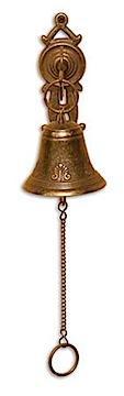 Antique Hanging Bell, 7-1/2 Inch Bells Lark in the Morning   