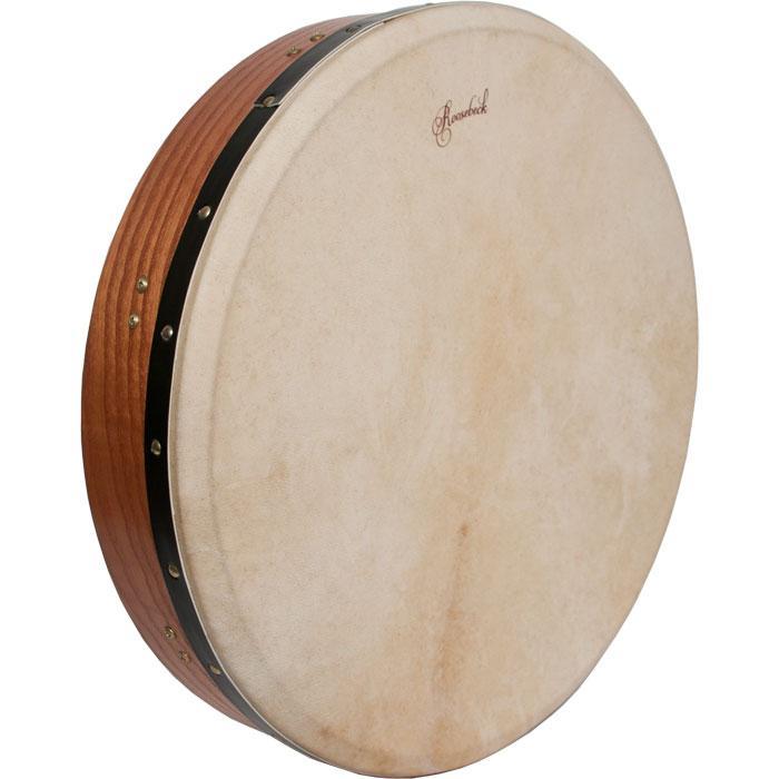 Roosebeck Tunable Red Cedar Bodhran Cross-Bar Double-Layer Natural Head 18 inch x 3.5 inch Bodhrans Roosebeck   